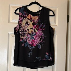 Rose & Olive Black Floral Sleeveless Blouse